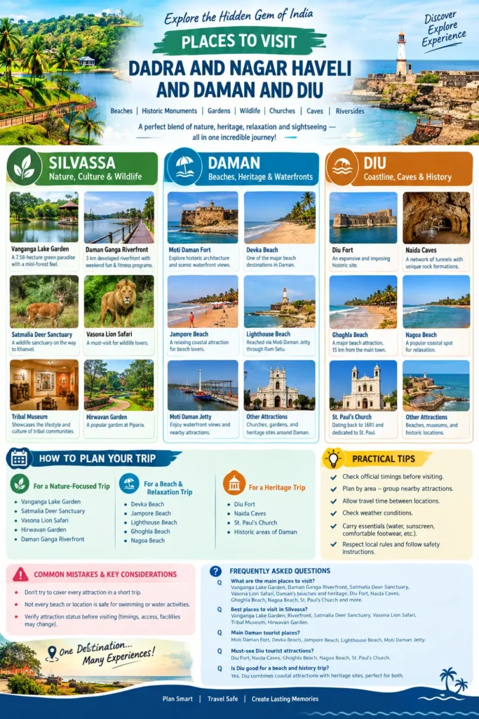 Places to visit Dadra and Nagar Haveli and Daman and Diu